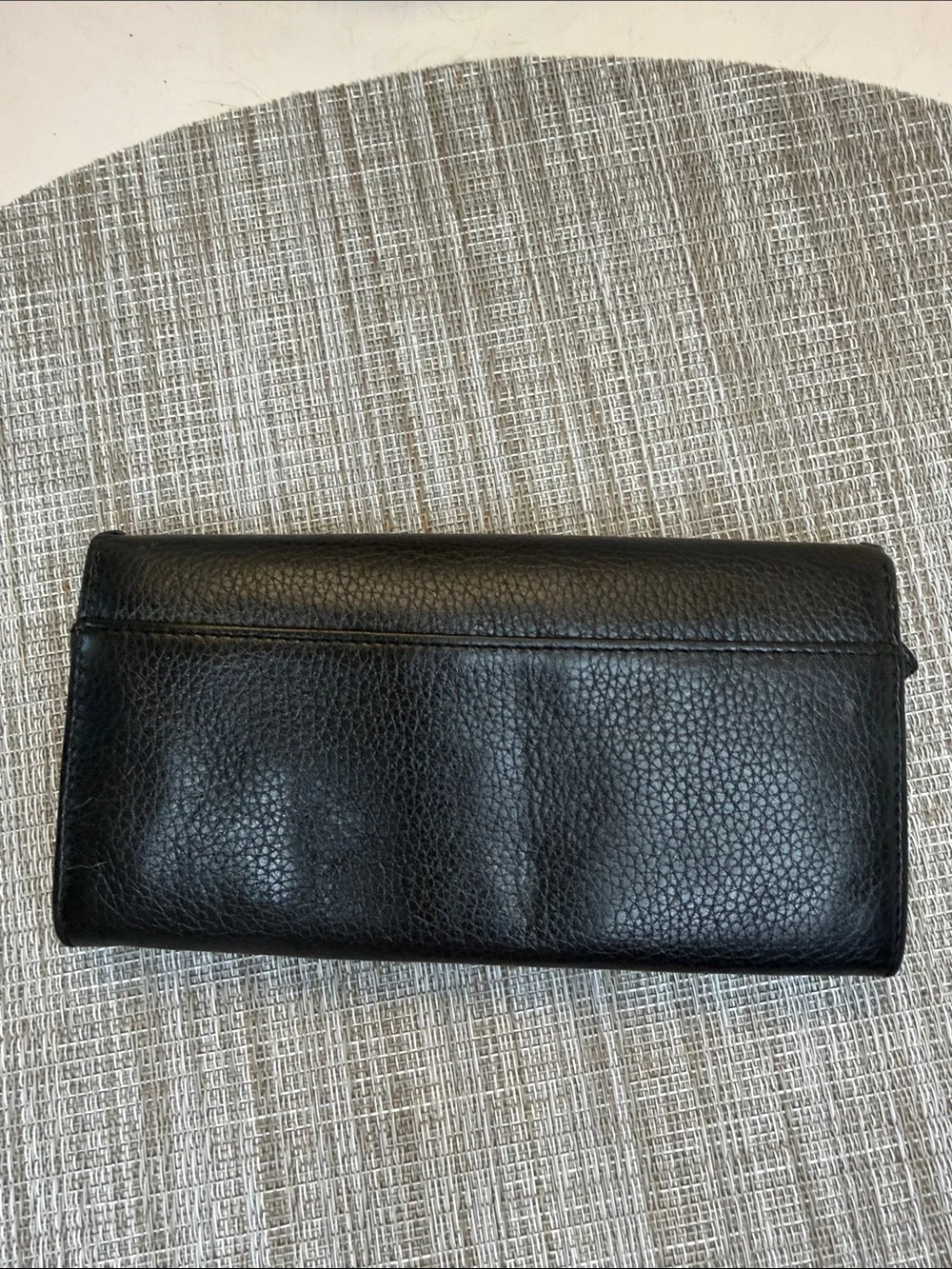 Tory Burch Black Pebbled Leather Key & Card Holder